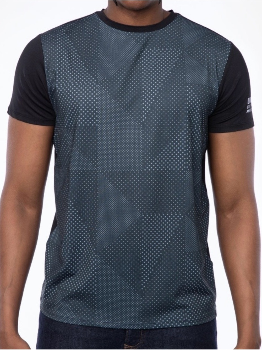 Liverpool FC Mens Black Geometric Print Tee Shirt Soccer Anfield Size Small